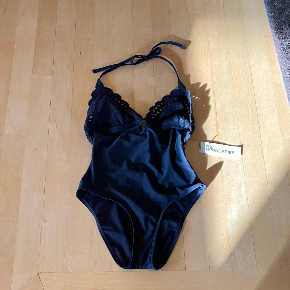 No Boundaries Black Halter Swimsuit